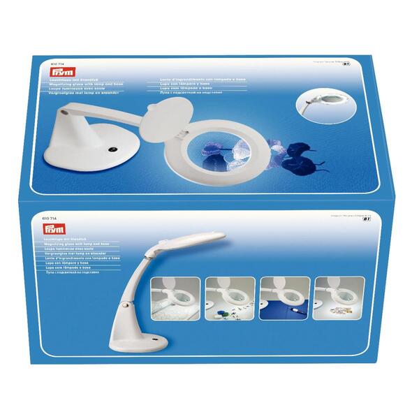 LED-Lampe med forstørrelsesglass