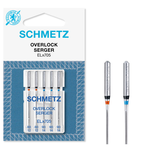 Schmetz Overlocknåler ass. 80/12-90/14 ELx705 CF, 80/12-90/14, 5-pack