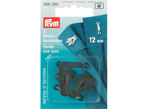 Buksehekter 2 stk x 12mm svart Svart 12 mm