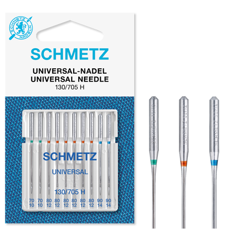 Schmetz Universalnål ass. 70/10-90/14 130/705 H, 70/10-90/14, assortert 10.pk