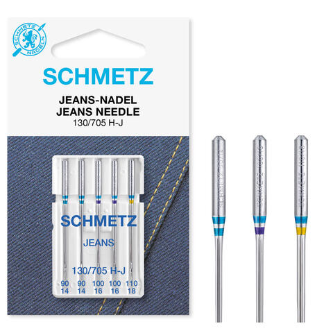 Schmetz Jeansnål ass. 90/14--110/18 130/705 H-J, 90/14-110/18, 5-pack