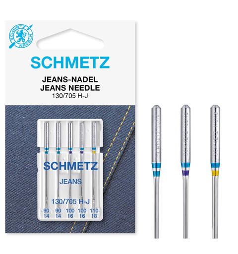Schmetz Jeansnål ass. 90/14--110/18 130/705 H-J, 90/14-110/18, 5-pack