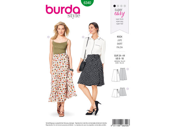 Burda 6340, skjørt