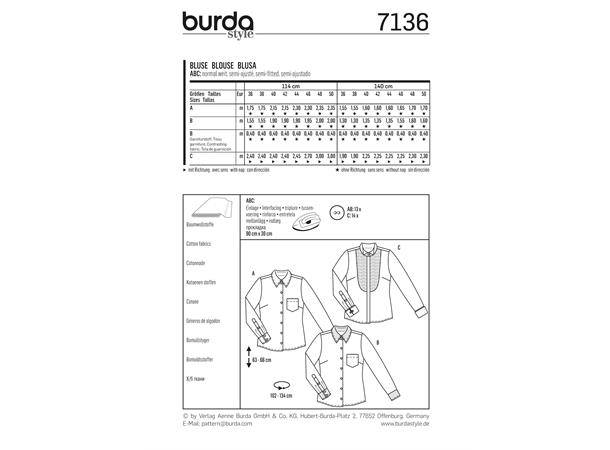 Burda 7136 - Bluse