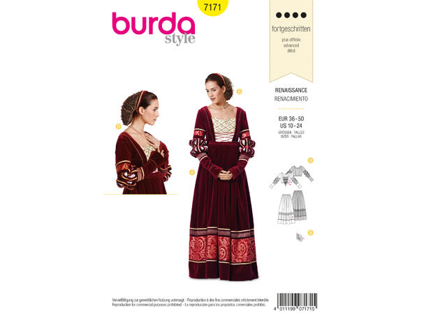 Burda 7171 - Renessansekjole