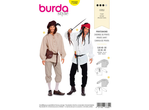 Burda 7332 - Piratskjorte