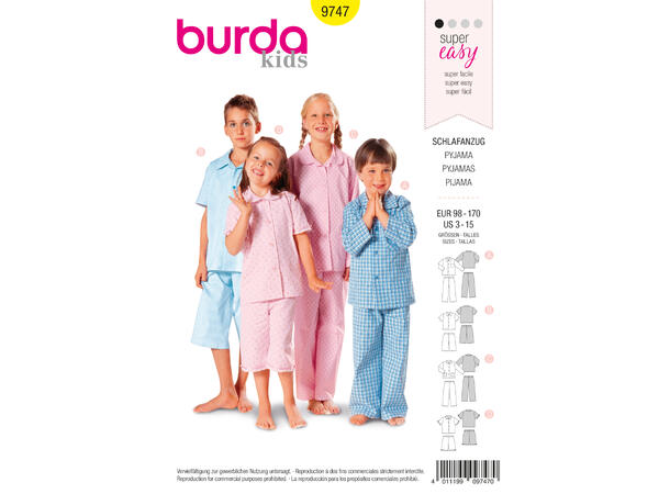 Burda 9747 - Pysjamas