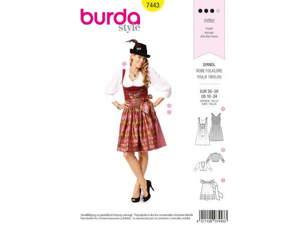 Burda  7443 - Folkedrakt