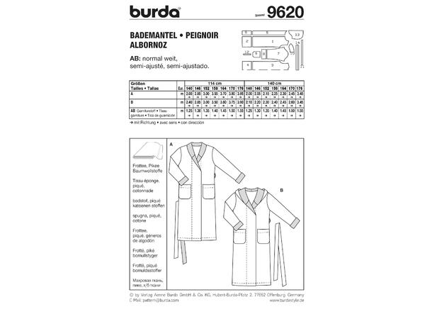 burda 9620 - Badekåpe