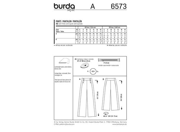 Burda 6573 - Bukse