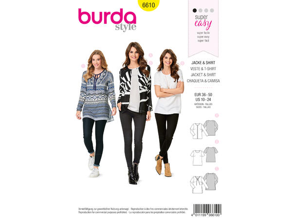 Burda 6610 - Jakke og overdel
