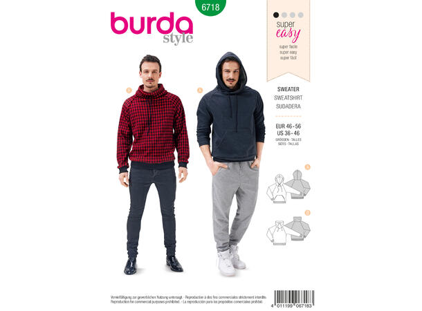 Burda 6718 - Hettegenser