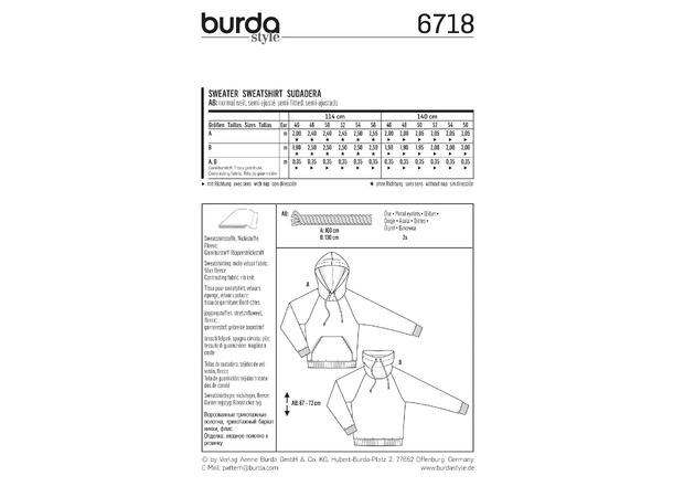 Burda 6718 - Hettegenser