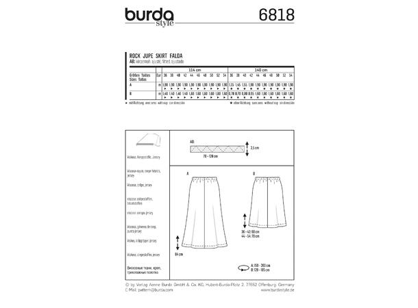 Burda 6818 - Skjørt