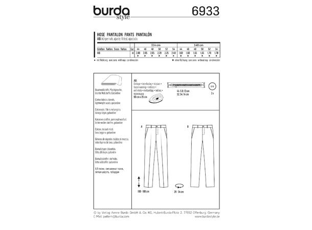 Burda 6933 - Herrebukse