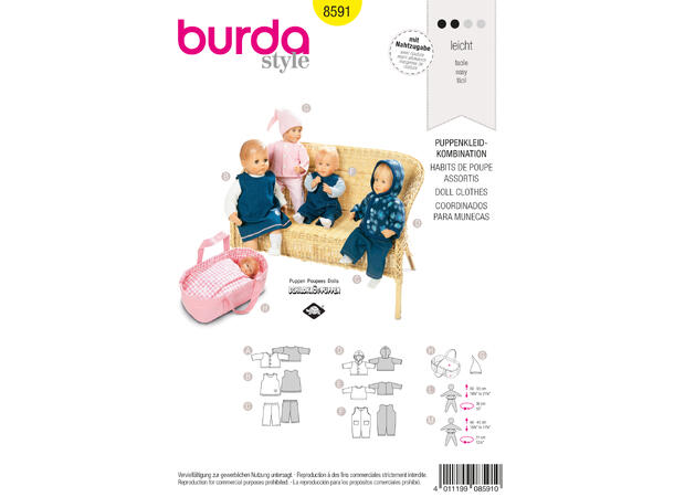 Burda 8591 - Dukkeklær