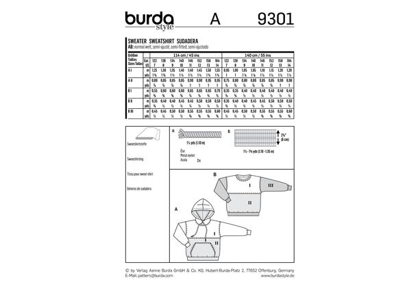 Burda 9301 - Sweatshirt