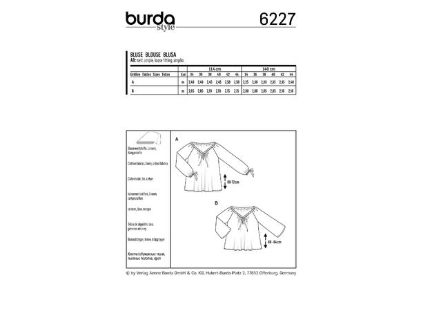 Burda 6227, Bluse
