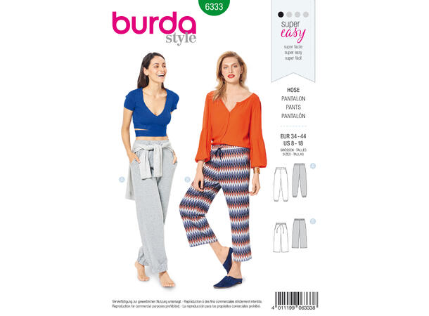 Burda 6333 - Bukser