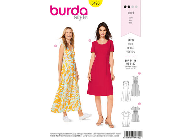 Burda 6496 - Kjole