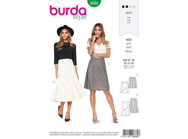 Burda 6880 - Skjørt