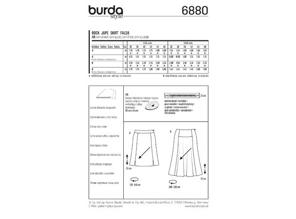 Burda 6880 - Skjørt