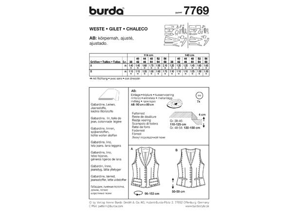 Burda 7769 - Vest