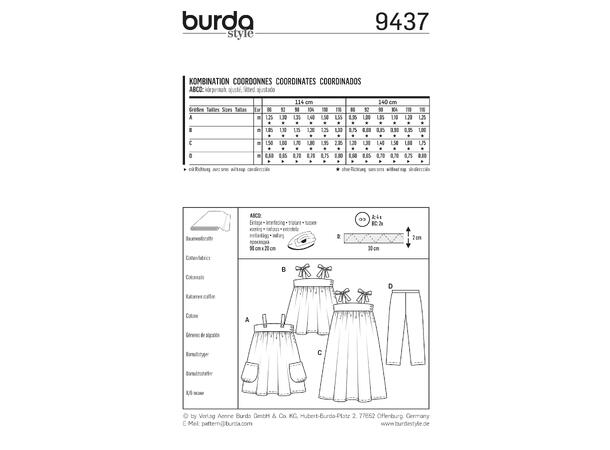 Burda 9437 - Kjole, topp og bukse