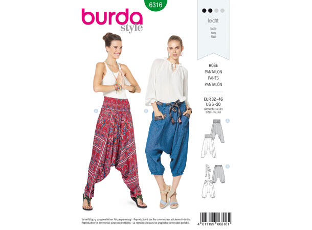 Burda 6316 - Haremsbukse