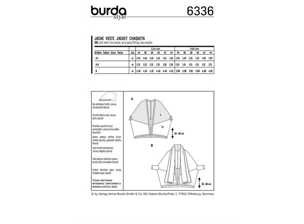 Burda 6336 - Jakke