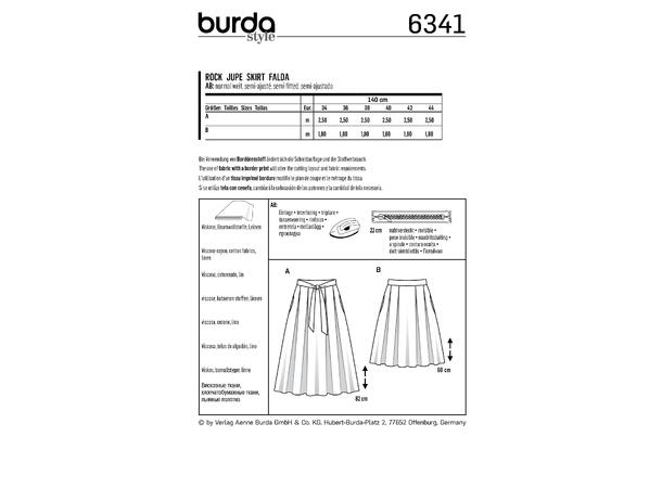 Burda 6341, Skjørt