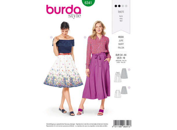 Burda 6341, Skjørt