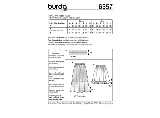 Burda 6357, Skjørt
