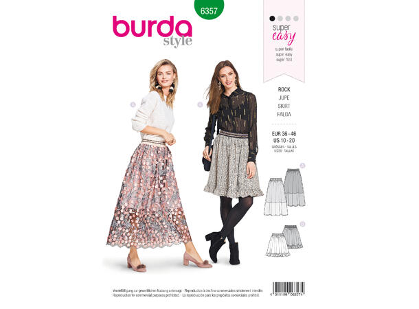 Burda 6357, Skjørt