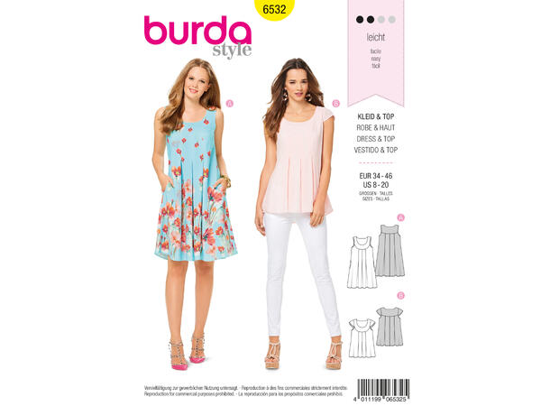 Burda 6532 - Kjole & Topp