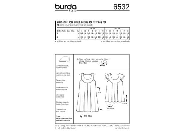 Burda 6532 - Kjole & Topp