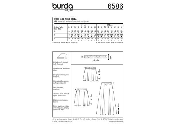 Burda 6586 - Skjørt