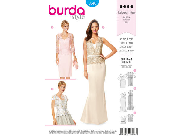 Burda 6646 - Penkjole og topp