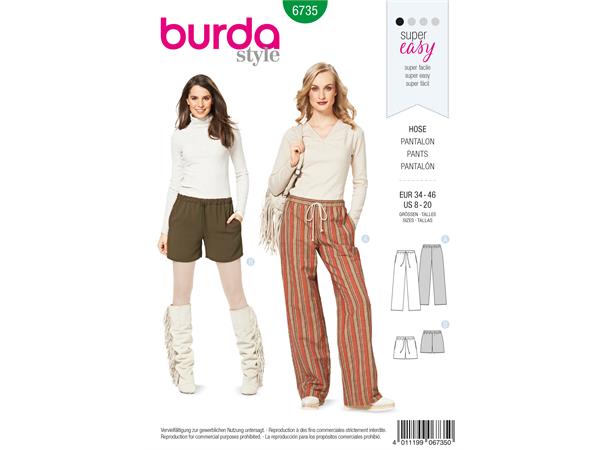 Burda 6735 - Bukse og shorts