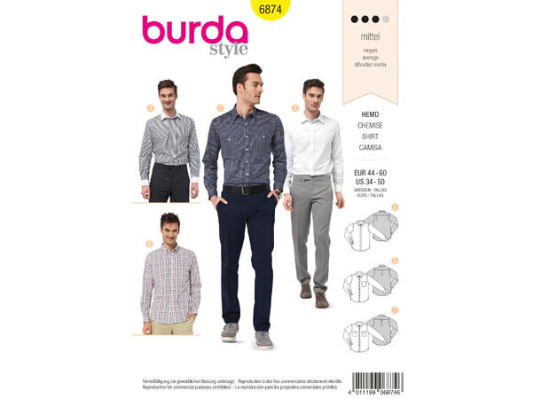 Burda 6874 - Skjorte