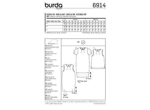 Burda 6914 - Kjole og Topp