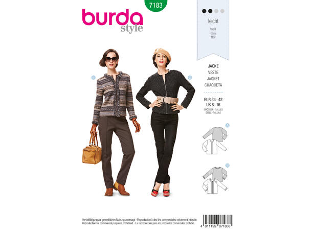 Burda 7183 - Jakke