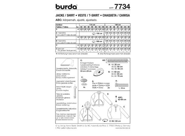 Burda 7734 - Jakke og genser