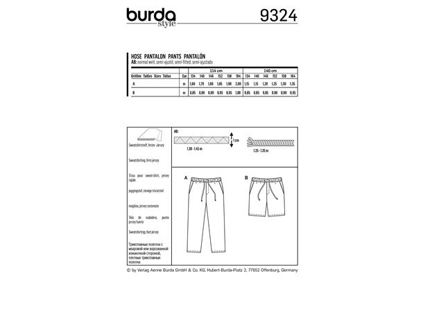 Burda 9324 - Bukse og shorts