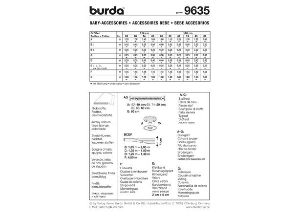 Burda 9635 - Babytilbehør