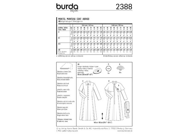 Burda 2388 - frakk til kostyme