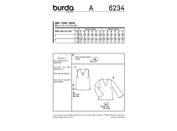 Burda 6234, Topp og genser