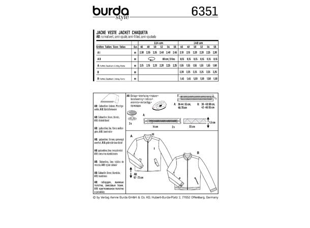 Burda 6351 - Jakke