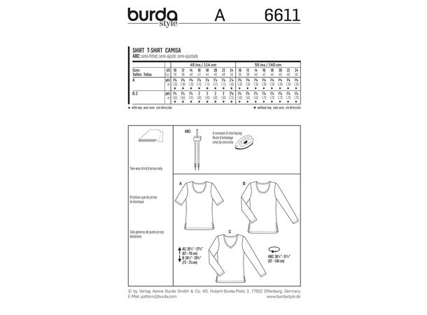 Burda 6611 - Topp og Genser