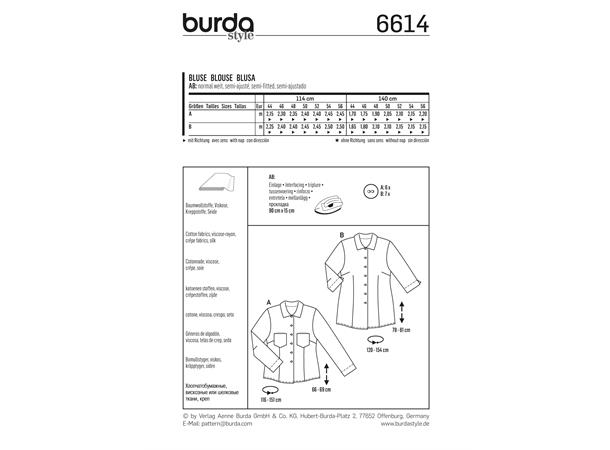 Burda 6614 - Bluse